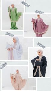Mukena Dewasa 2in1 Traveling Renda Mewah bahan Katun Premium