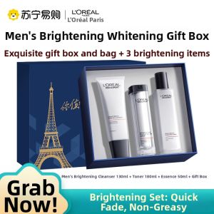 LOreal Men Expert Hydrating Whitening Skin Care Set Fade Acne Scar Treatment Hydrating Moisturizer for Men 3pc Beauty Kit
