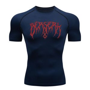 Graphic Short Sleeve Compression Shirt for Men Gym Workout Tshirt Tops Summer Athletic Quick Dry Baselayer Undershirt Rash Guard