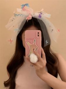 Cute Hair Clip Wedding Dress Headwear White Ribbon Butterfly Knot Hair Accessory for Brides Fresh out Fashion Hair Accessories