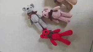 15CM Bear Stuffed Plush Toys Baby Cute Dress Key Pendant Dolls Gifts Birthday Wedding Party Decor 1pcs