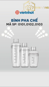 Bình lắc pha chế nhựa VIỆT NHẬT - 320ml 460ml 600ml - Trong suốt vạch chia nắp kín - 0101/2/3