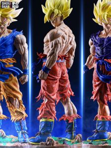 Dragon Ball Super Saiyan Goku Action Figure Large Size Collectible War Damage Statue Gift for Friends Anime Themed Collectible