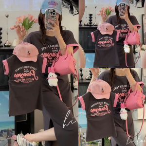 Beach Vacation Family Matching Short Sleeve Dresses Mother Daughter Outfit Korean Style Cotton Polyester Blend Summer Wear