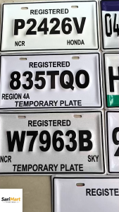 GALVANIZED METAL EMBOSSED MOTORCYCLE PLATE – CUSTOM OR STANDARD TEMPORARY MOTOR PLATE w/ FREE Bolts
