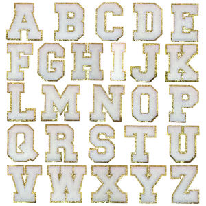 Multiple colors Letters Chenille Embroidered Patches Decals On Clothes Dresses HatsJeans Your Name  DIY Accessories