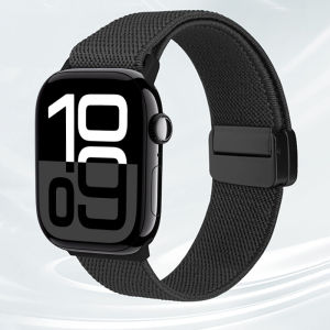 Nylon Strap for Apple Watch Ultra 3/ Ultra 2/ Ultra 49mm iWatch Series 11 10 9 8 SE3 SE2 SE 7 6 5 4 Women Men lWatch Nylon Band 46mm 45mm 41mm 44mm 40mm 42mm 38mm Elastic Straps