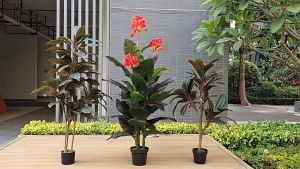 Wholesale of Large Potted Landscape Combination Ornamental Decoration of Artificial Green Plants: Canna Red Canna Strelitzia Reginae