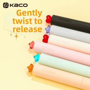 Kaco | Speed Dry Aesthetic Star Design Black Retractable Gel Pen For Students