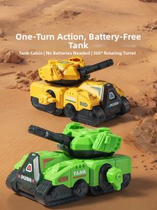 Wind-up Parent-Child Tank Rotatable Turret Small Car Toy