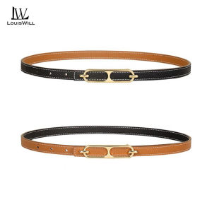 LouisWill Women Belts Fashion Thin Belts Elegant Thin Belt Gold Metal Hook Buckle Adjustable Girls Ladies Long Straps Waistbands Dress Coat Alloy Buckle Gold Decorations