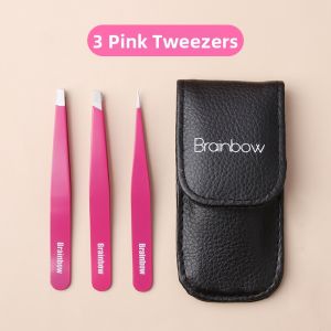 Brainbow | Stainless Steel Slanted and Flat Tip Tweezers Set