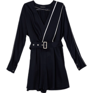 Decorative Line Design V-neck Jumpsuit Shorts