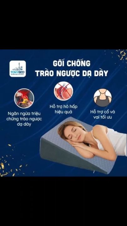 ☪️GỐI CHỐNG TRÀO NGƯỢC☪️ Gối Ngăn Trào Ngược Dạ Dày, Nâng Đỡ Cổ Vai, Hổ Trợ Hô Hấp _ Hàng Chính Hãng