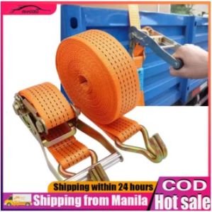 【24 Hours Delivery】10M Cargo Strap 4cm Heavy Duty Adjustable Ratchet Cargo Tie Down Strap Luggage Belt Tow Rope Tali