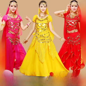 ชุดเต้นรำผู้หญิง ชุดการแสดง ชุดเต้นรำสไตล์ตะวันตก ชุดยาวแขนสั้นฤดูใบไม้ร่วงและฤดูหนาว ชุดการแสดงเต้นรำสไตล์ตะวันตก