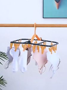 หนีบผ้า ไม้หนีบถุงเท้า ห่วงตากผ้า 32 ตัวหนีบ ราวตากชุดชั้นใน ตากผ้าเหลี่ยม ราวหนีบผ้า ตากชุดชั้นใน