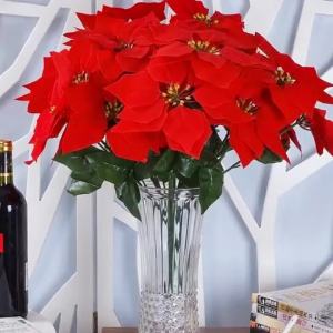 50Cm Nhân Tạo Hoa Đỏ Xmas Cây Trang Trí Giả Cây Nhánh Hoa Lụa Cho Khu Vườn Nhà Trang Trí Giáng Sinh Giả Pachira Macrocarpa