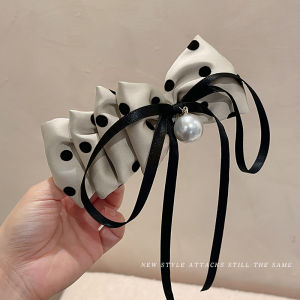 Black Butterfly Knot Hair Clip Womens Elegance Back of Head Sash Hair Card Spring Clamp One Word Clip Hair Decoration