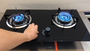 GAA Gas Stove Non-stick Gas Stove Easy to Clean 5.2KW Ultra Firepower Double Burner Punch-Free Glass Panel