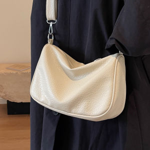 Fashionable Litchi Pattern Single Shoulder Commuter Bag Womens Mini Square Bag Trendy Crossbody Bag Soft PU Leather Zipper Closure