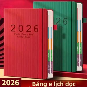 A5 Họa Tiết PU Di Động Sách Chương Trình Nghị Sự 2026 Lịch Tiếng Anh Với Sổ Ghi Chú Sáng Tạo Kế Hoạch Hàng Ngày Nhắc Nhở Máy Tính Để Bàn Ngày Lịch