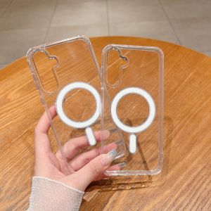 Applicable to Samsung A55 mobile phone case S23 transparent magnetic mobile phone case A15 mobile phone case A35 protective case S24ULTRA