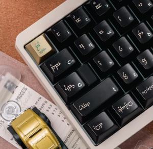 Mintcaps Elf Diamond Keycaps 122 Keys PBT Dye Sub Black Gold Custom Keycaps Metal Paint Feel Keycaps For MX Mechanical Keyboard