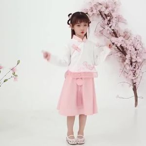 Handforher forhim girls hanfu dress new summer Chinese style two-piece Tang suit skirt ancient style CHILDRENS cheongsam skirt FRP 2676