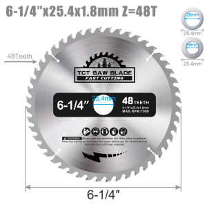 CMCP 1PC 160mm TCT Carbide Circular Saw Blade 6-1/4 inch 48T Wood Cutting Disc Woodworking Saw Blade For Wood Plastic