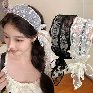 ที่คาดผมลูกไม้พิมพ์ลาย Balletcore พร้อมเนคไทริบบิ้นสวยหรูสายมัดผมเด็กผู้หญิงปีกกว้างน่ารัก