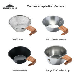 CAMPINGMOON S-PT Sierra Cup Handle Stainless Steel Bowl with Leather Sheath High-Quality Multi-purpose Outdoor Kitchenware