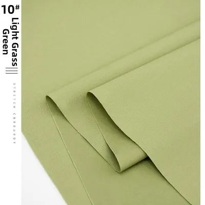 Combed Cotton Twill Elastic Khaki Fabric Cloth