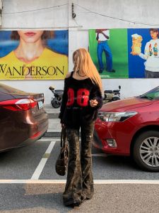 Quần Jeans Ống Loe Phong Cách Mỹ Cổ Điển Cạp Cao Cho Nữ Mùa Hè Quần Ống Loe Cao Cấp Quần Công Sở Dài Đến Sàn