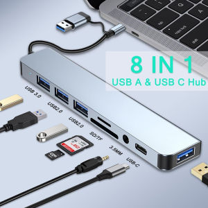 USB 3.0 HUB 8 Ports Splitter 5Gbps USB A Type C HUB Multiport Adapter for MacBook iPad Laptop Expansion PC Desktop USB Hub