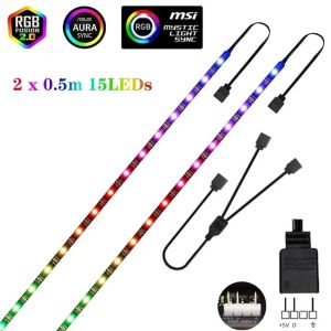 5V 3Pin LED Strip Light RGB Addressable Ws2812b Strip for PC Case Motherboard 3 Pin Header for ASUS Aura SYNC Light