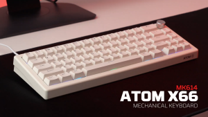FANTECH MK614 ATOM X66 65% Wired Mechanical Gaming Keyboard Ice Apricot Switch RGB Hot Swap Gasket Mount