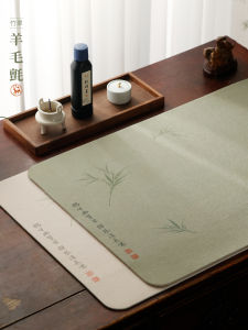 Artistic Double-Sided Bamboo Painting Felt Pad Calligraphy Tablecloth Student Use Practice Writing Chinese Characters Mat