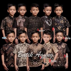 Kemeja Batik Anak Baju Batik Anak Laki-Laki 2-12 tahun Hem Batik Anak terbaru