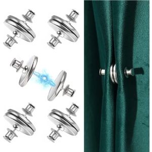 1/3 Pairs Curtains Curtain Magnetic Buckle Nail-free Removable Adjust Curtain Clamps Close Magnet Buckle Accessories Home