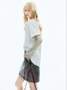 Juicy Couture | Cotton Embroidered Striped Short Sleeve Shirt