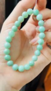 vòng ngọc cẩm thạch jade xanh táo tự nhiên 8li. vòng tay đá phong thuỷ trang sức thiết kế đủ hoá đơn thẻ bảo hành