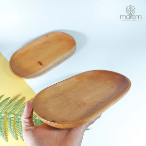PIRING LENGKUNG KAYU MAHONI 25X15 CM NATURAL FOODGRADE