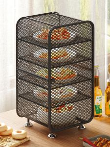 ชั้นวางของในครัวแบบระบายอากาศได้ดี 3 ชั้น ป้องกันแมลงวันและแมลงวัน ชั้นวางของสำหรับเก็บอาหารเหลือในครัวขนาดเล็ก