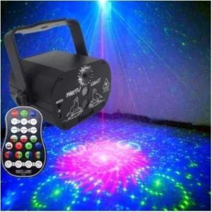 Mini USB Laser Stage Lighting DJ Disco Light Strobe - 60 Patterns, Voice Control, Portable Installation, RGB Colors, Infrared Remote Control