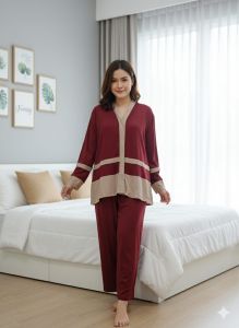 Fanila setone set terbaru model kekinian setelan celana wanita dewasa jumbo busui bahan Rib knit japan premium