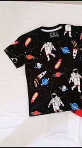 Setelan Baju Anak Laki-Laki D&C Astronot FP Hitam / 3Cars Biru Bxr Usia 2-10 tahun / Pakaian Anak Cowok