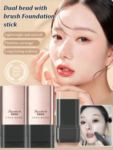 【Double-Ended】 Face Eraser Double Head Moisturizing Light Foundation Cream Long-lasting Bristle Brush Waterproof Non-smudging Portable Quick Makeup Smooth Stick