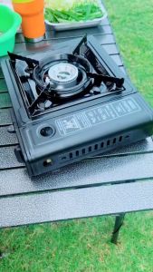 เตาแก๊สตั้งแคมป์แบบพกพา กันลม กันน้ํา เตาแก๊ส.เตาแก๊สปิคนิคแบบพกพา เตาตั้งแคมป์เตาบิวเทนกล่องเก็บฟรี