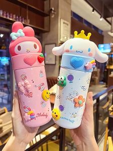 Thermos Cup 316 Stainless Steel Cute Design Water Bottle Melody Cinnamoroll Kuromi Vacuum Insulation Cup 350ml